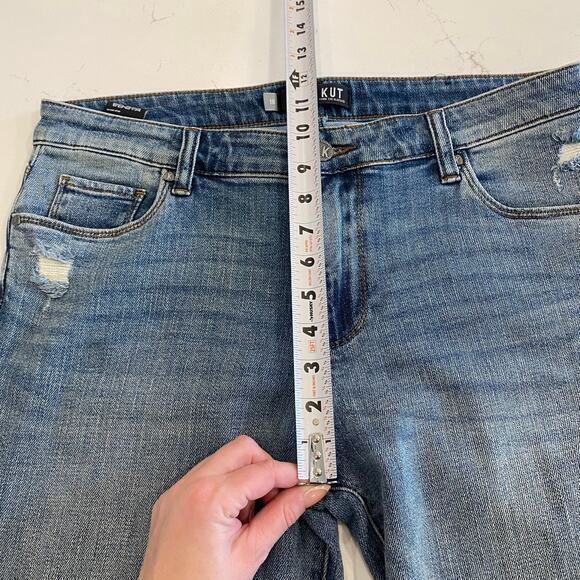 Kut from the Kloth Reese Ankle Straight Jeans Distressed size 10 - Picture 7 of 10
